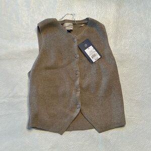 Tan knitted sweater vest from Target, size XS, tags in place